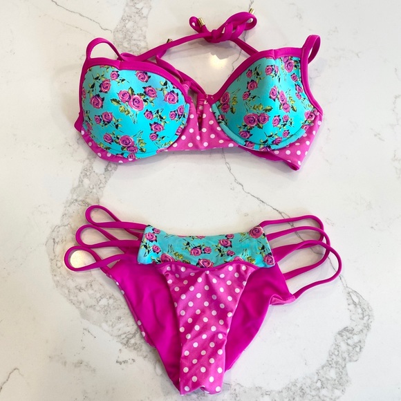 Beach Bunny Other - Beach Bunny Floral Polkadot Swimsuit